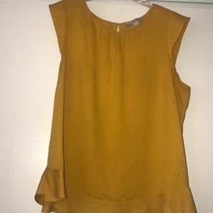 Mustard blouse loft plus